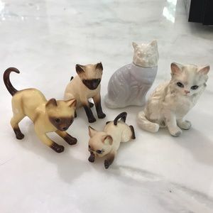 vintage Porcelain cat decor statues figurines collectibles